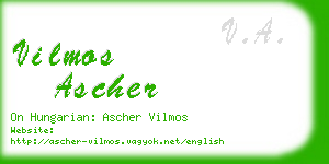 vilmos ascher business card